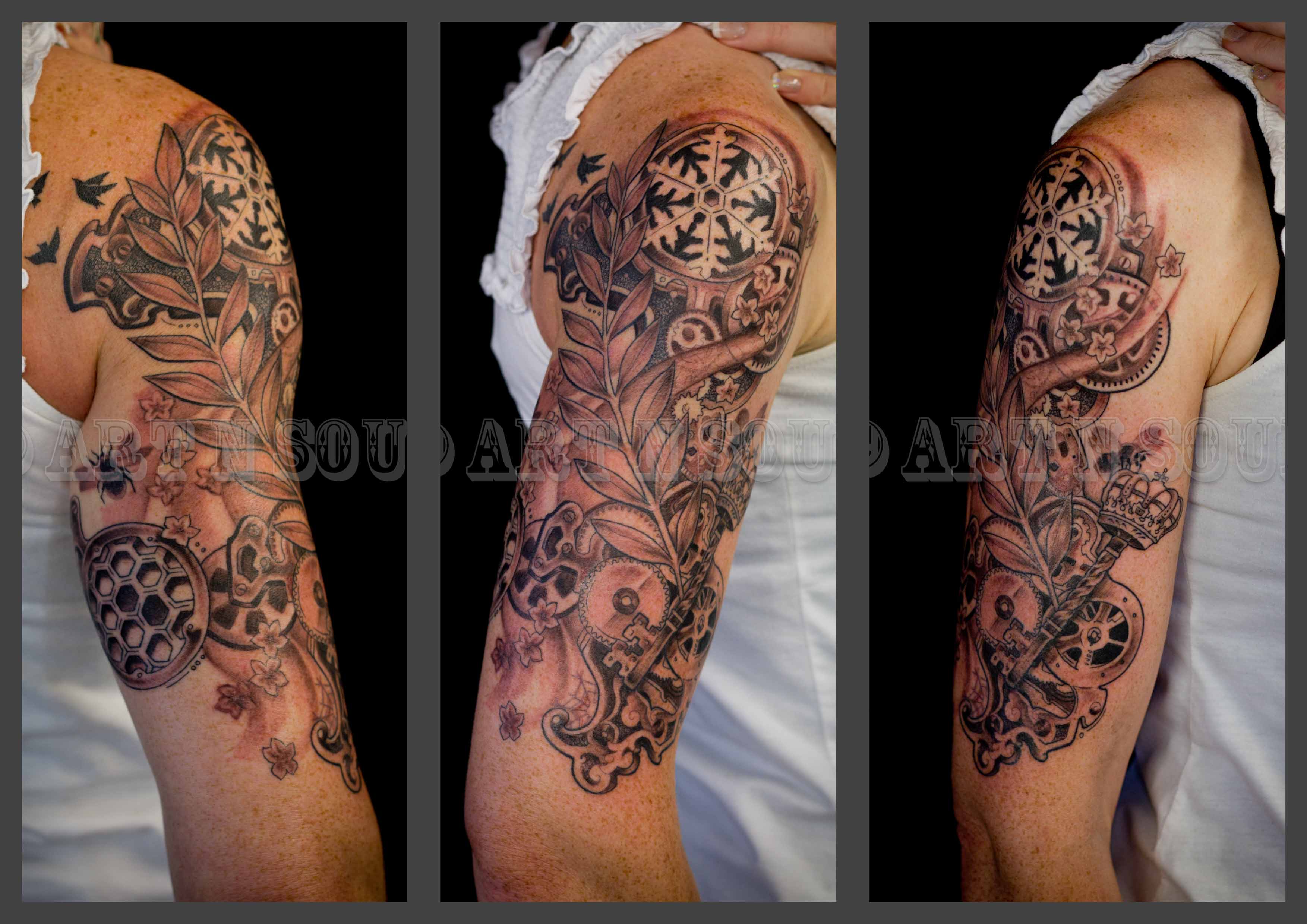 Sonya Steampunk 1:2 Sleeve Tattoo – Art n Soul Tattoo Studio