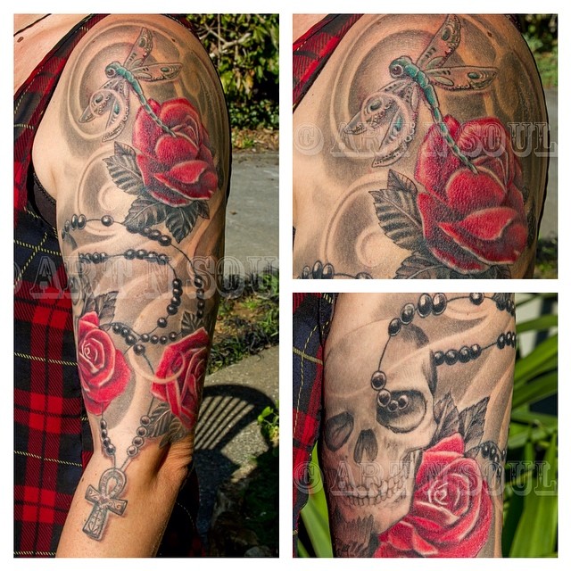 Stacey's 1/2 sleeve Tattoo – Art n Soul Tattoo Studio Stacey's 1/2 sleeve Tattoo – Art n Soul Tattoo Studio